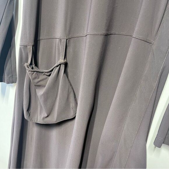 MC Planet by Innate Asymmetrical Lagenlook Long Sleeve Dress in Brown 10 NWOT - Picture 7 of 15